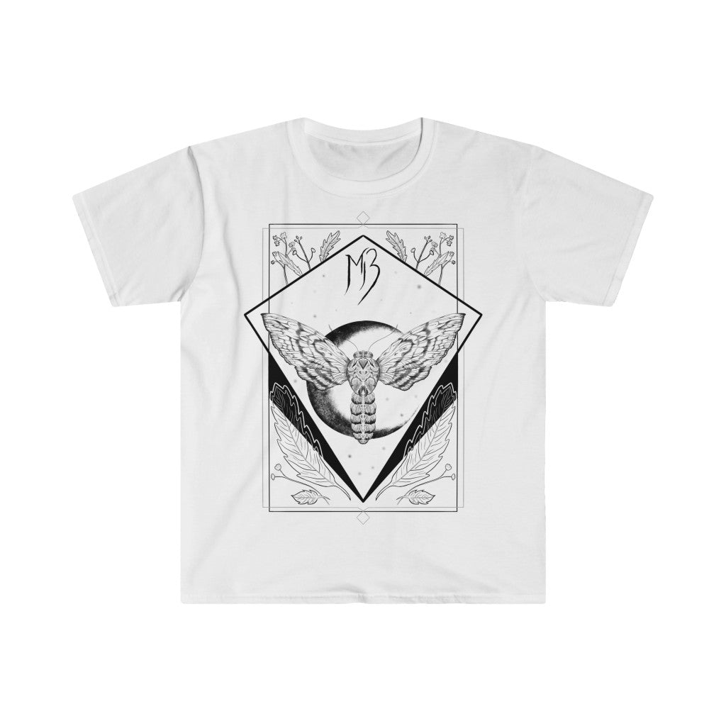 MB - Moth & Moon // Black and Gray Edition - Unisex Softstyle T-Shirt