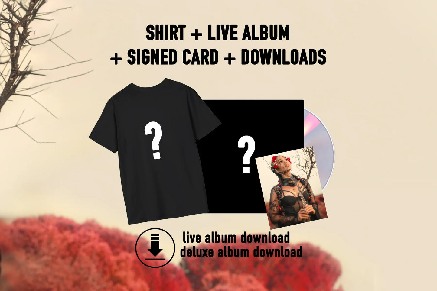 Shirt + CD + Signed card + Downloads